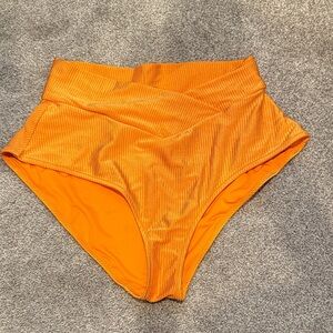 High-Waisted Orange Bikini Bottoms